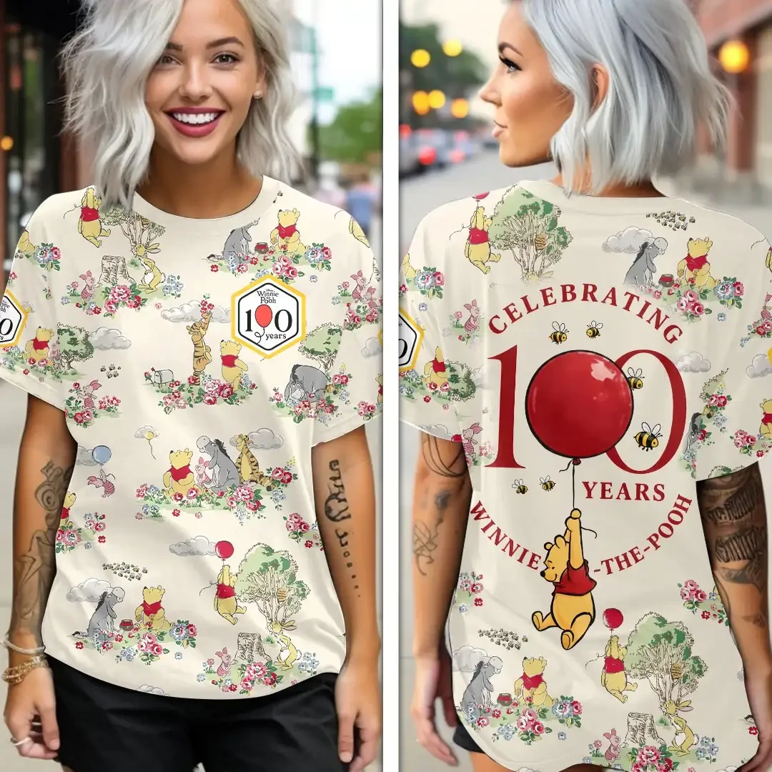 Winnie-the-Pooh 100 Years Anniversary T-Shirt 2026 Winnie-the-Pooh Merch Gift For Her - Kdjoy