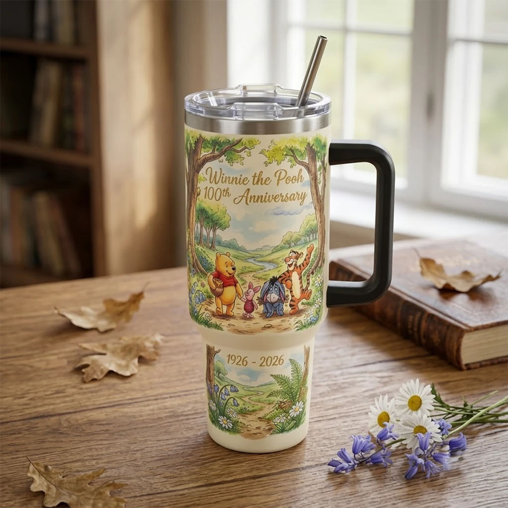 Winnie the Pooh 100th Anniversary 1926 2026 Collector Tumbler Winnie the Pooh Merch Cute Gifts - Kdjoy