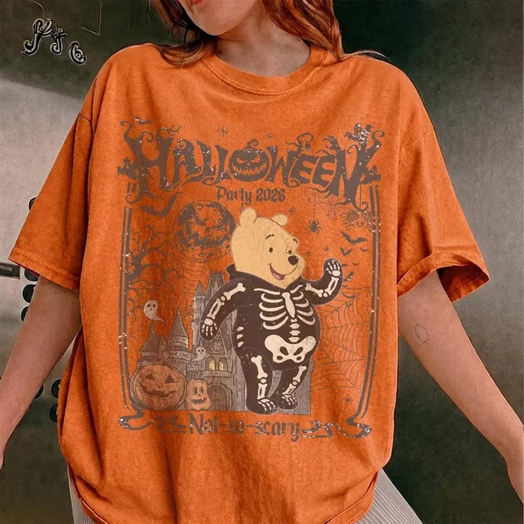 Winnie The Pooh 2026 Halloween Party T-Shirt Not So Scary Shirt Halloween Gift For Her - Kdjoy