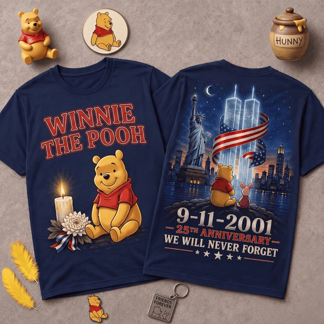 Winnie The Pooh 9 11 Memorial 25th Anniversary T-Shirt We Will Never Forget Shirt Son Gifts - Kdjoy Winnie The Pooh 9 11 Memorial 25th Anniversary T-Shirt We Will Never Forget Shirt Son Gifts - Kdjoy