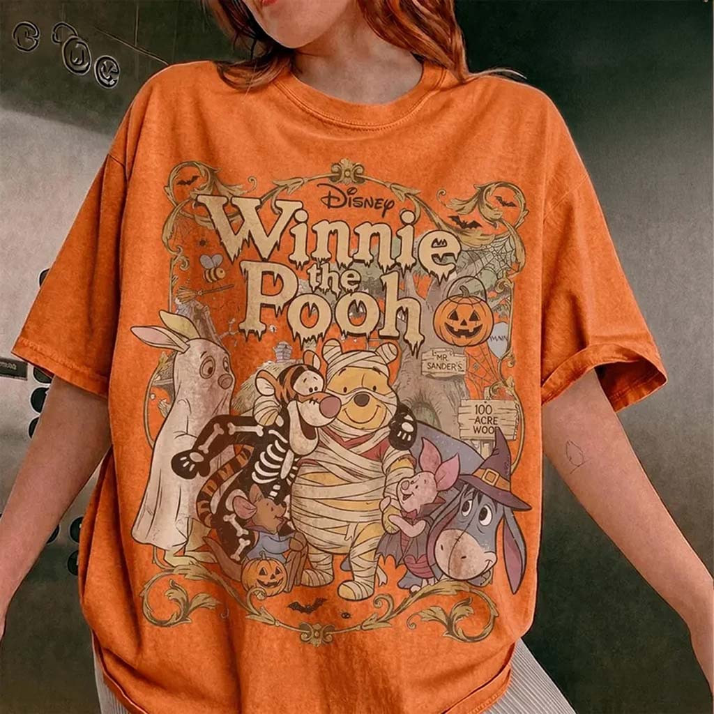 Winnie The Pooh Halloween Vintage Shirt Retro D Spooky Season Apparel Halloween Gifts - Kdjoy