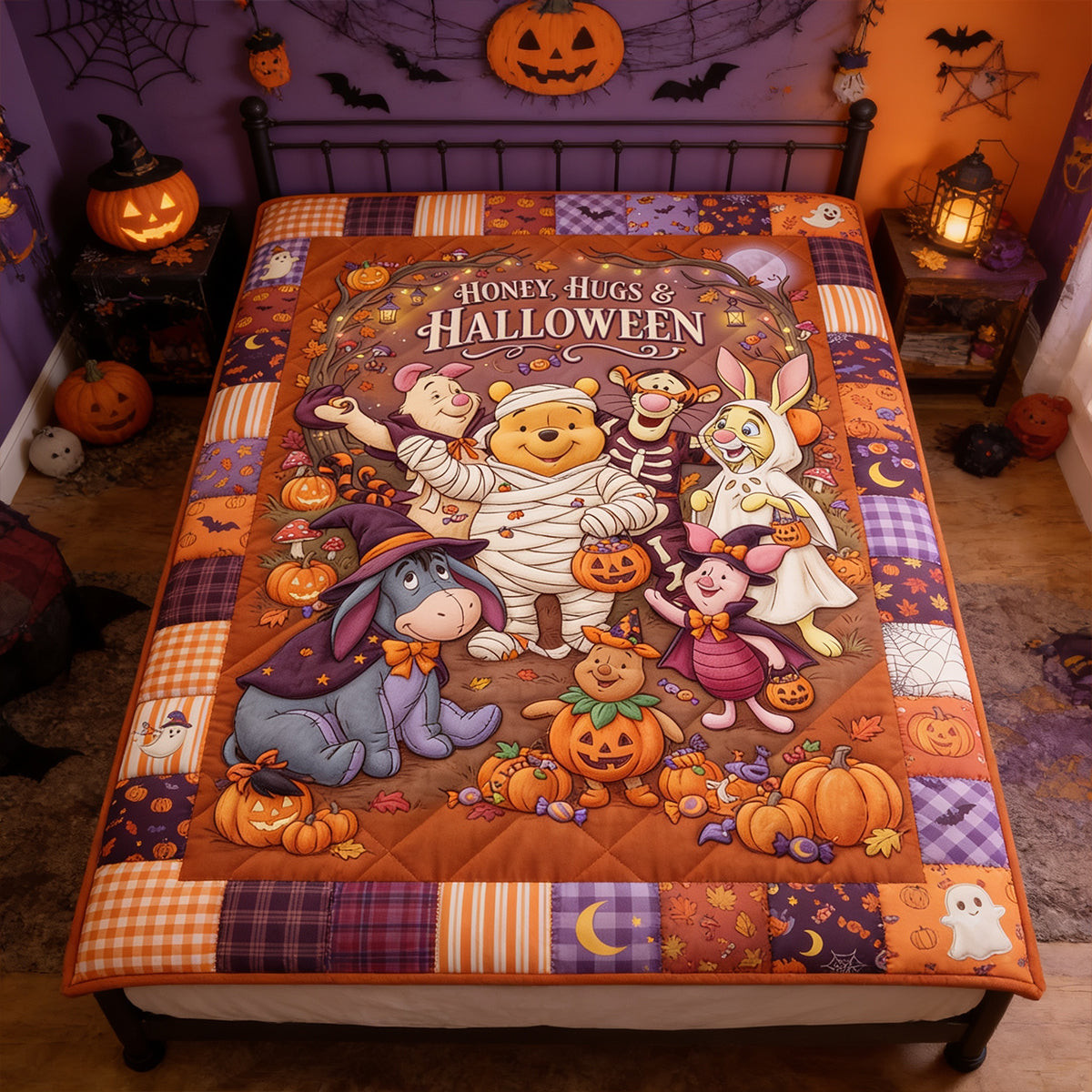 Winnie The Pooh Honey Hug And Halloween Blanket Cute Gifts For Halloween - Kdjoy