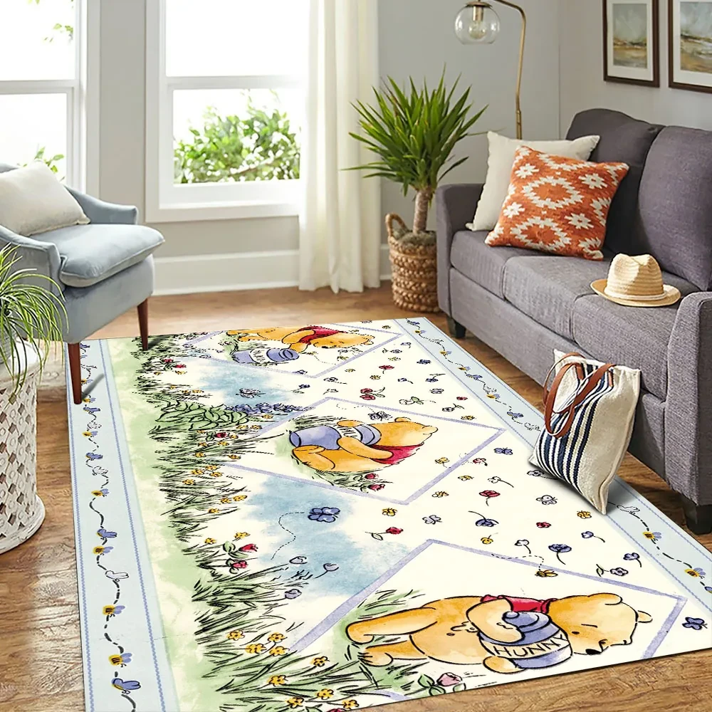 Winnie The Pooh Merch Cute Cartoon Rug Living Room Decorations Winnie The Pooh Fans Gifts - Kdjoy