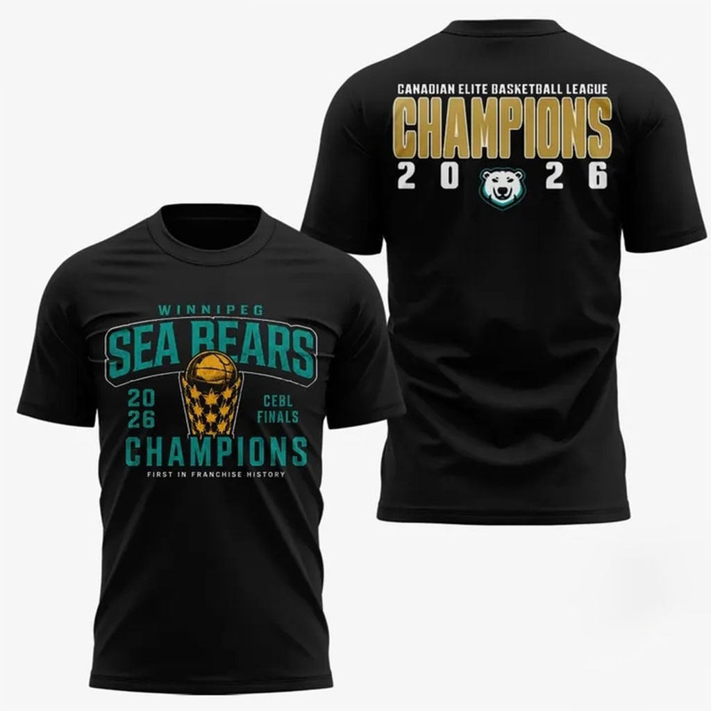 Winnipeg Sea Bears Canadian Elite Basketball League Champions 2026 T-Shirt Sea Bears Merch - Kdjoy Winnipeg Sea Bears Canadian Elite Basketball League Champions 2026 T-Shirt Sea Bears Merch - Kdjoy