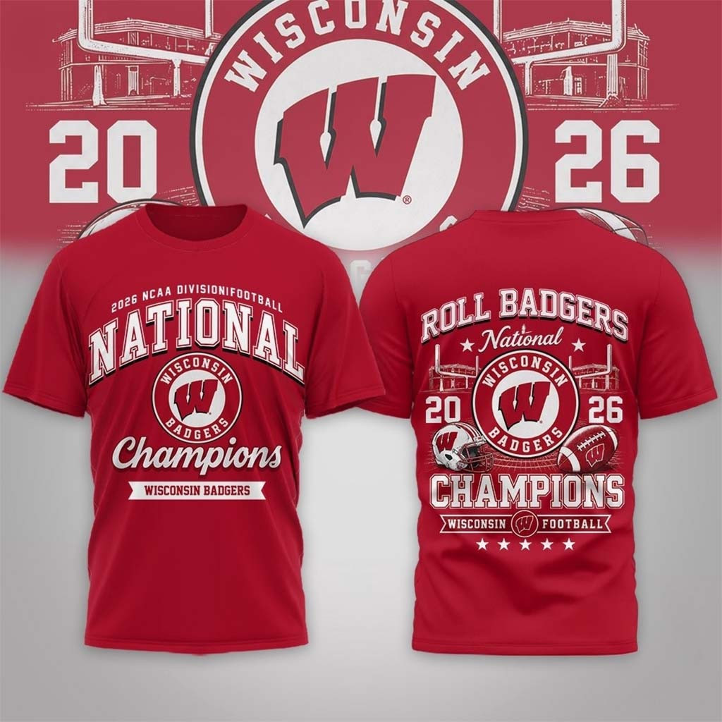 Wisconsin Badgers Merch Road To Glory 2026 Football Champions T-Shirt Best Gift For Fans - Kdjoy Wisconsin Badgers Merch Road To Glory 2026 Football Champions T-Shirt Best Gift For Fans - Kdjoy
