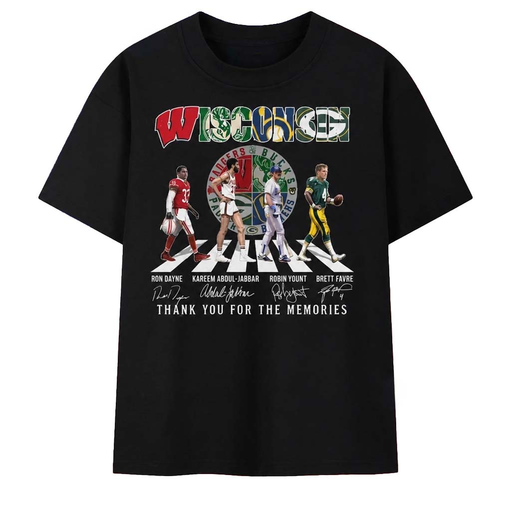 Wisconsin Sports Legends Abbey Road Signatures Thank You For The Memories Shirt Fan Apparel - Kdjoy Wisconsin Sports Legends Abbey Road Signatures Thank You For The Memories Shirt Fan Apparel - Kdjoy