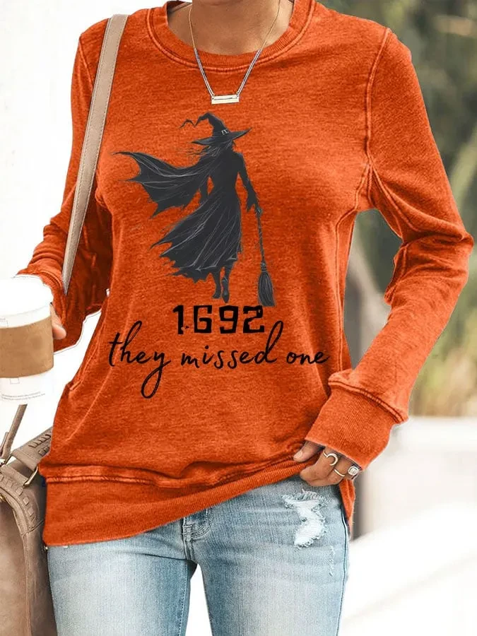 Witch 1692 They Missed One Sweatshirt Orange Halloween Apparel Gifts For Sister - Kdjoy Witch 1692 They Missed One Sweatshirt Orange Halloween Apparel Gifts For Sister - Kdjoy
