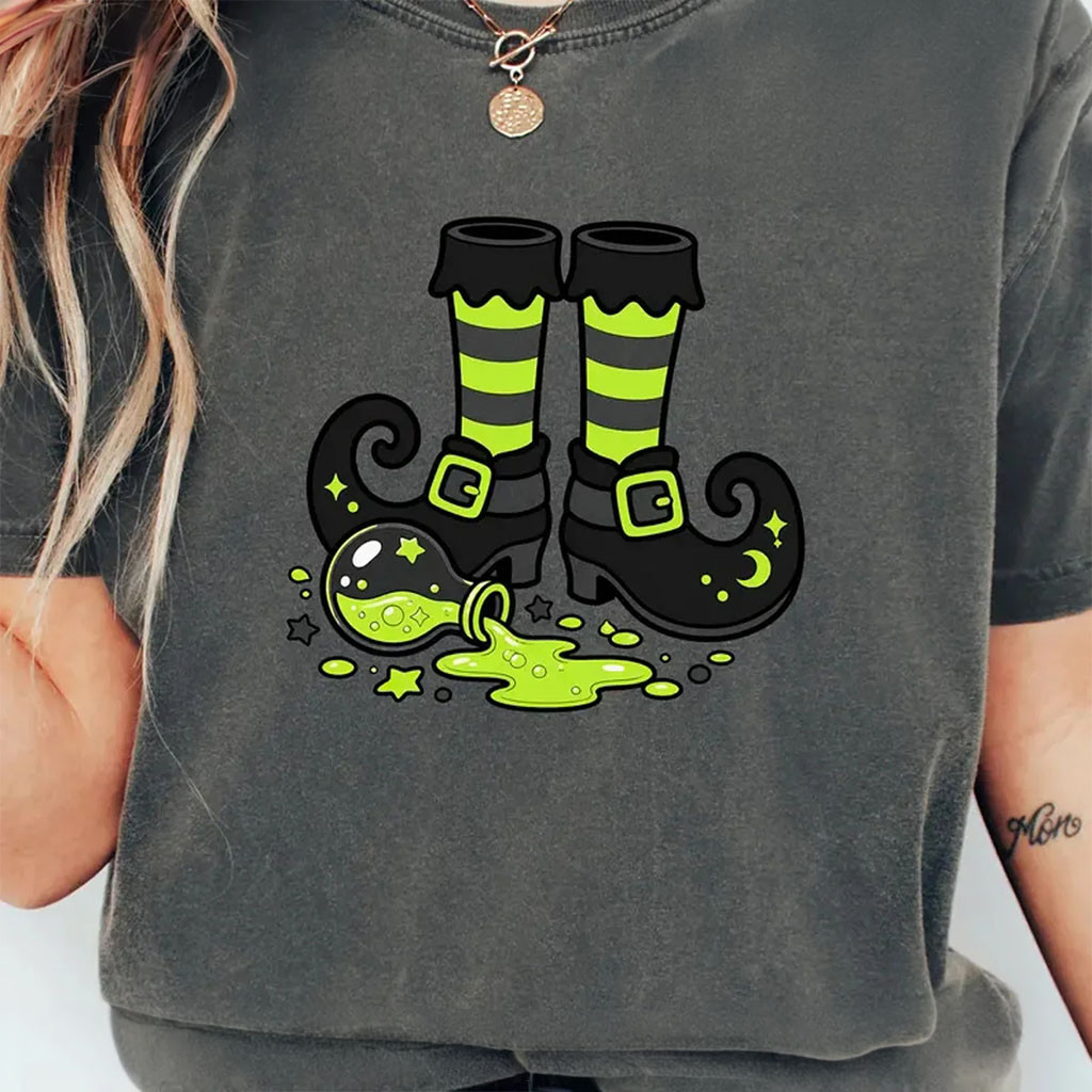Witch Boots Potion Brew Shirt Cute Halloween Shirt For Women Spooky Season Outfit Witchy Gifts - Kdjoy