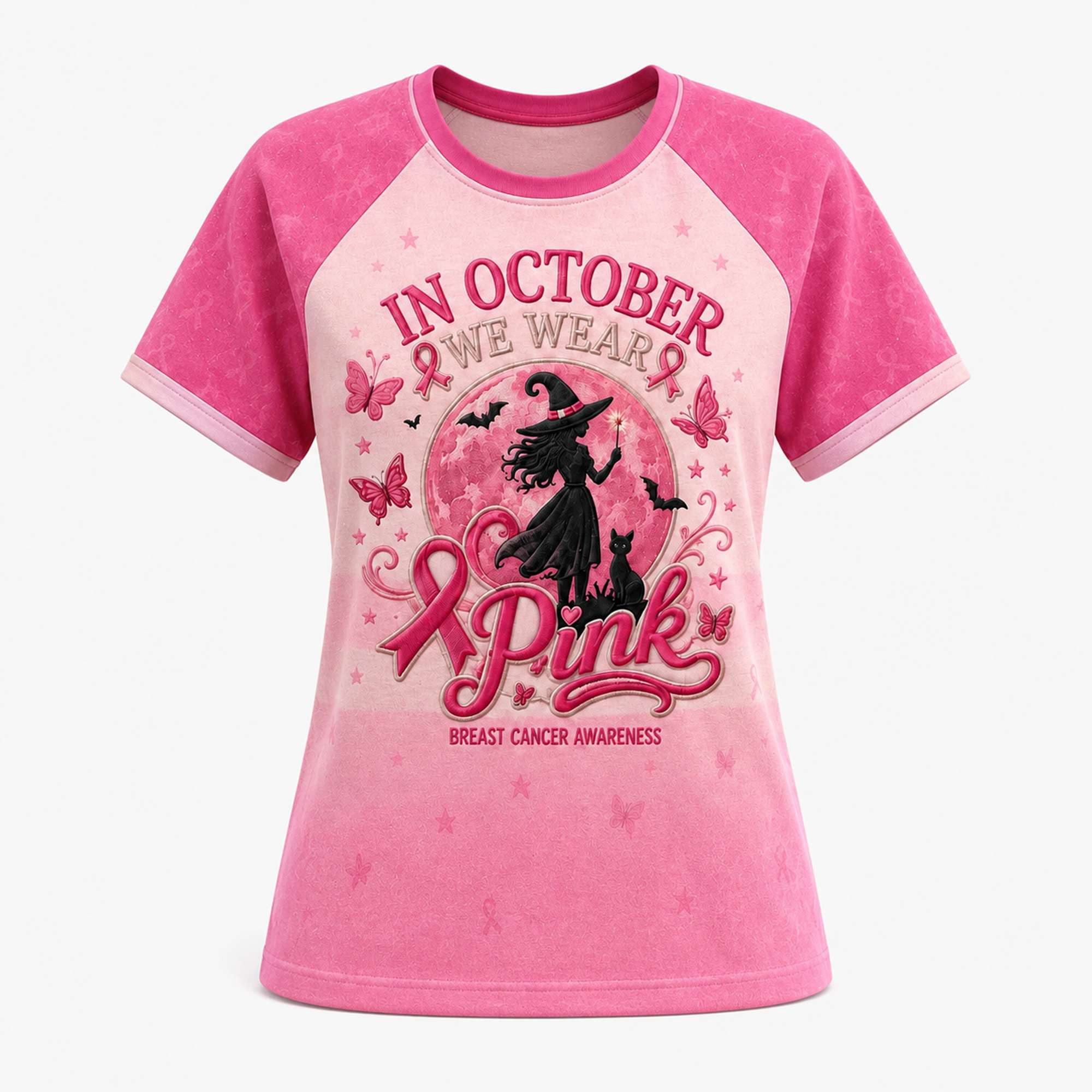 Witch In October We Wear Pink Breast Cancer Awareness Shirt Halloween Gift For Her - Kdjoy Witch In October We Wear Pink Breast Cancer Awareness Shirt Halloween Gift For Her - Kdjoy