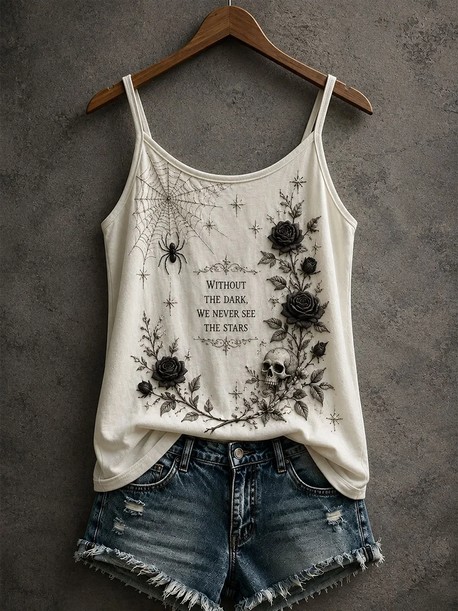 Without The Dark We Never See The Stars Tank Top Halloween Clothing Spooky Lover Gift - Kdjoy Without The Dark We Never See The Stars Tank Top Halloween Clothing Spooky Lover Gift - Kdjoy