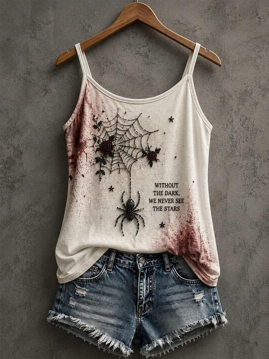 Without The Dark We Never See The Stars Tank Top Halloween Spooky Merch Gifts For Women - Kdjoy