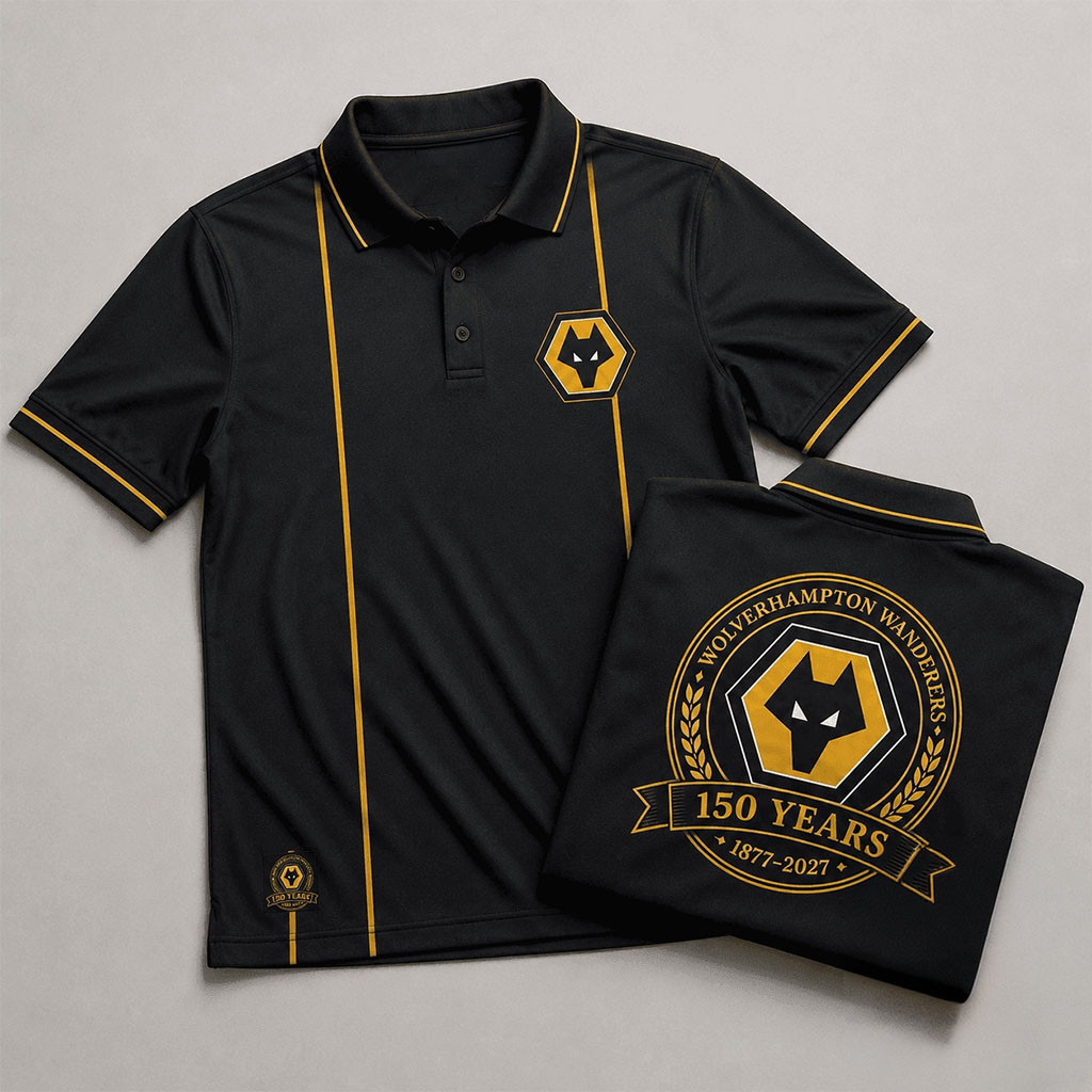 Wolverhampton Wanderers 150 Years 1877 2027 Polo Shirt Wolverhampton Wanderers FC Merch - Kdjoy Wolverhampton Wanderers 150 Years 1877 2027 Polo Shirt Wolverhampton Wanderers FC Merch - Kdjoy