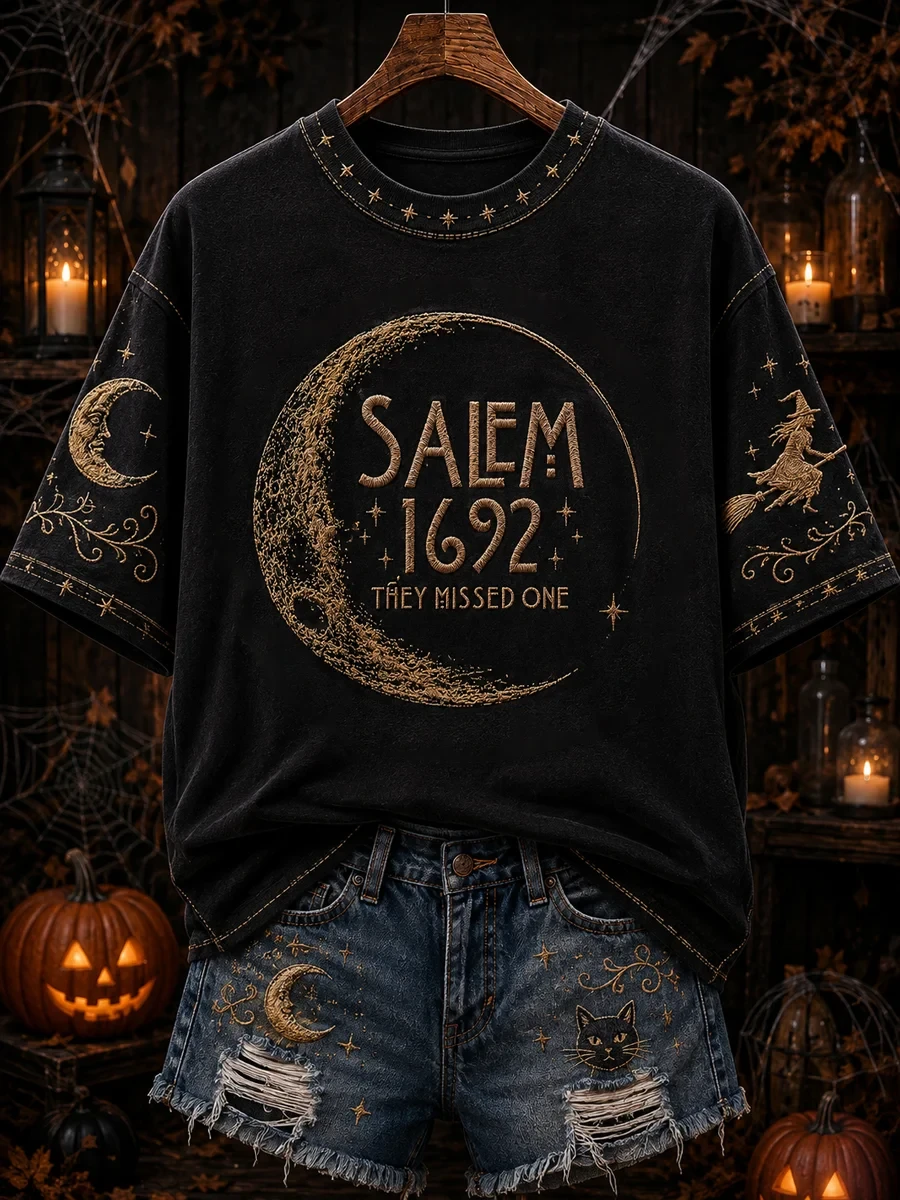 Women's 1692 They Missed One T-Shirt Halloween Themed Apparel Gifts For Friends - Kdjoy