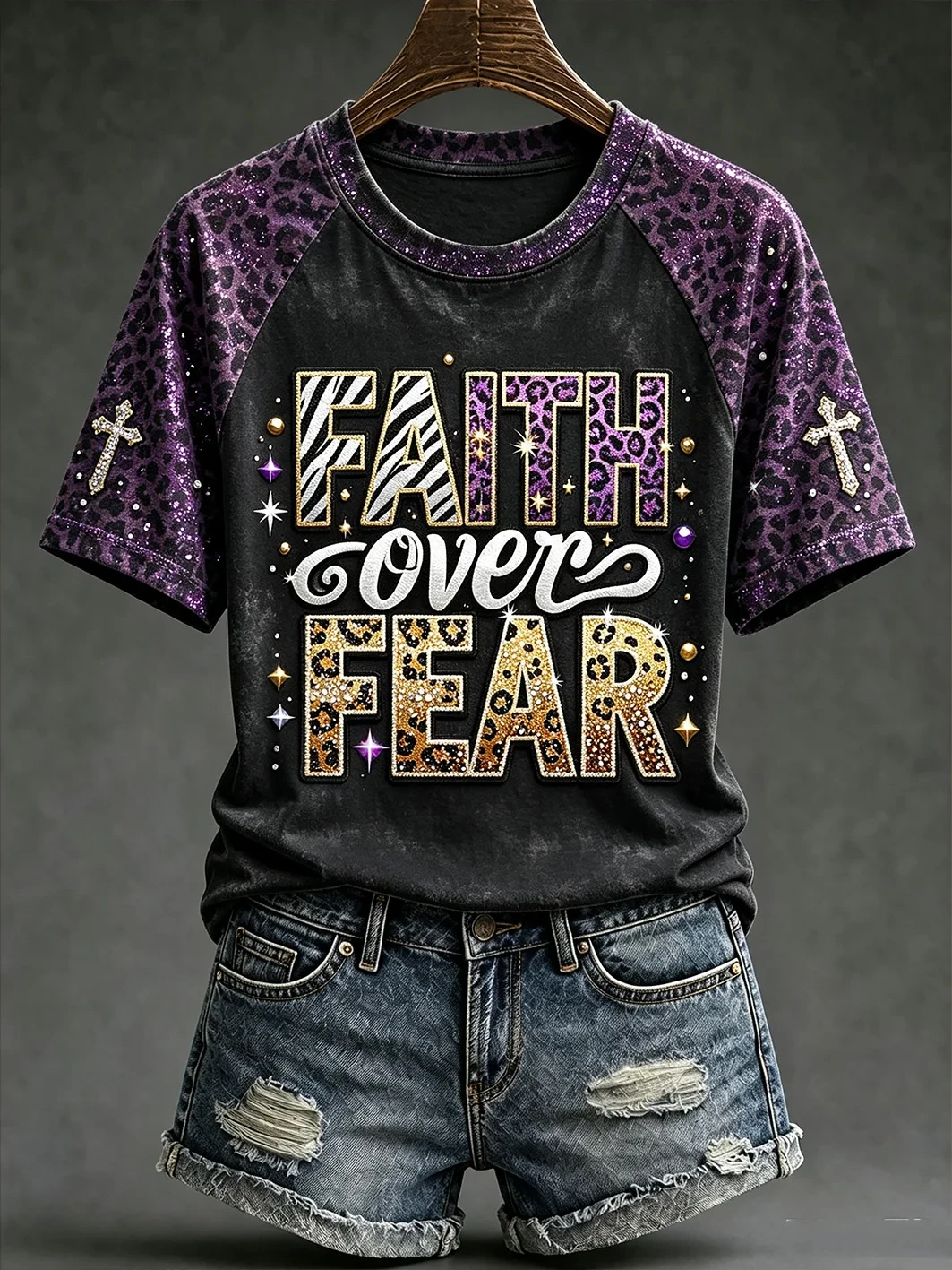 Women's Faith Themed Fun Slogan Pattern T-Shirt Christian Apparel Gift For Bestie - Kdjoy