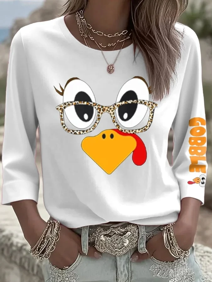 Women's Retro Thanksgiving Turkey Sweatshirt Thanksgiving Clothes Useful Gift For Her - Kdjoy