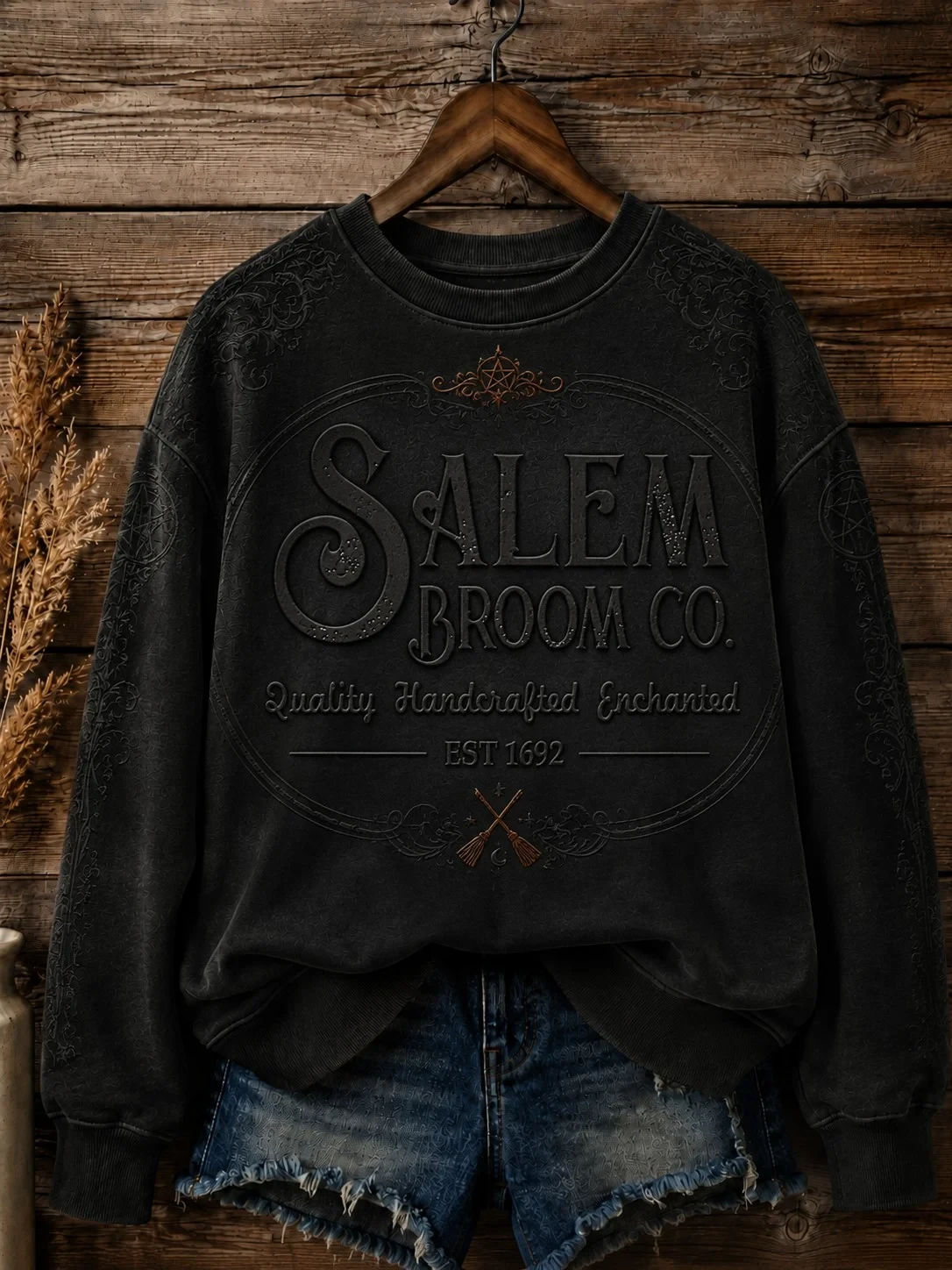 Women's Salem Broom Company Sweatshirt Quality Handcrafted Enchanted Apparel Gift For Sister - Kdjoy Women's Salem Broom Company Sweatshirt Quality Handcrafted Enchanted Apparel Gift For Sister - Kdjoy