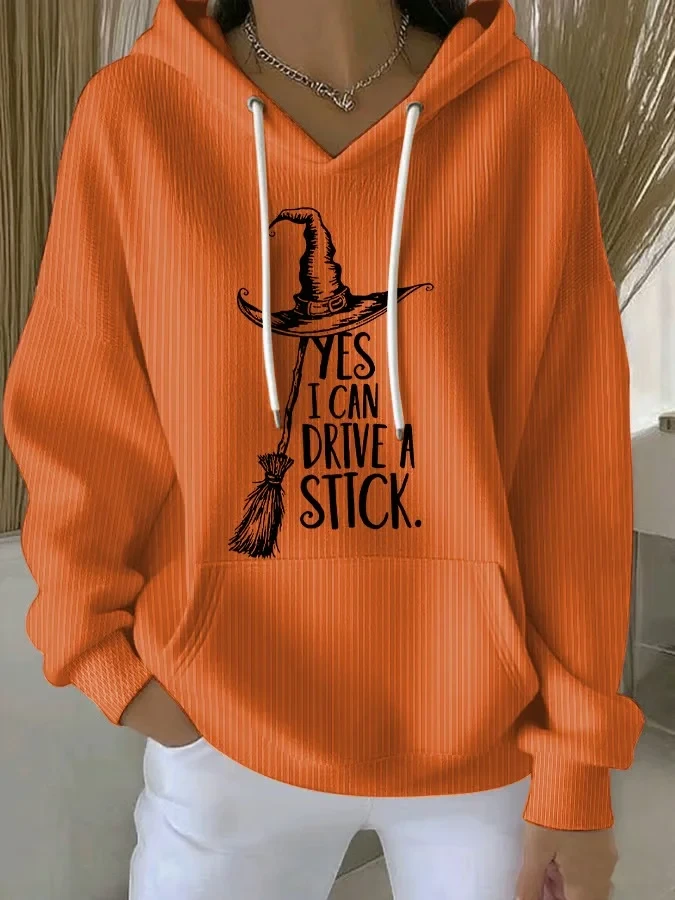 Women's Yes I Can Drive A Stick Hoodie Witch Halloween Clothing Gift For Witchy Souls - Kdjoy Women's Yes I Can Drive A Stick Hoodie Witch Halloween Clothing Gift For Witchy Souls - Kdjoy