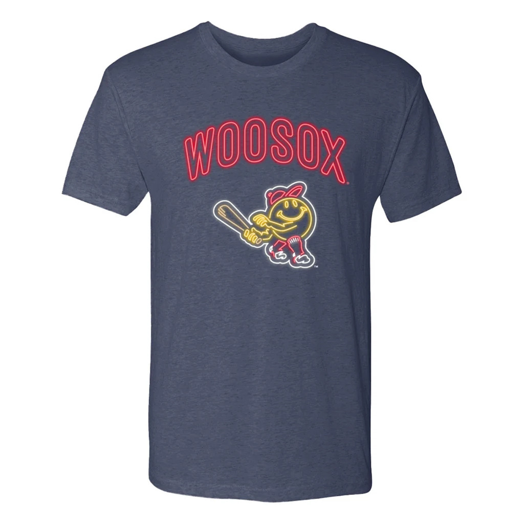 Worcester Red Sox Merch 2026 Neon WooSox Smiley T-Shirt Present For Baseball Lovers - Kdjoy