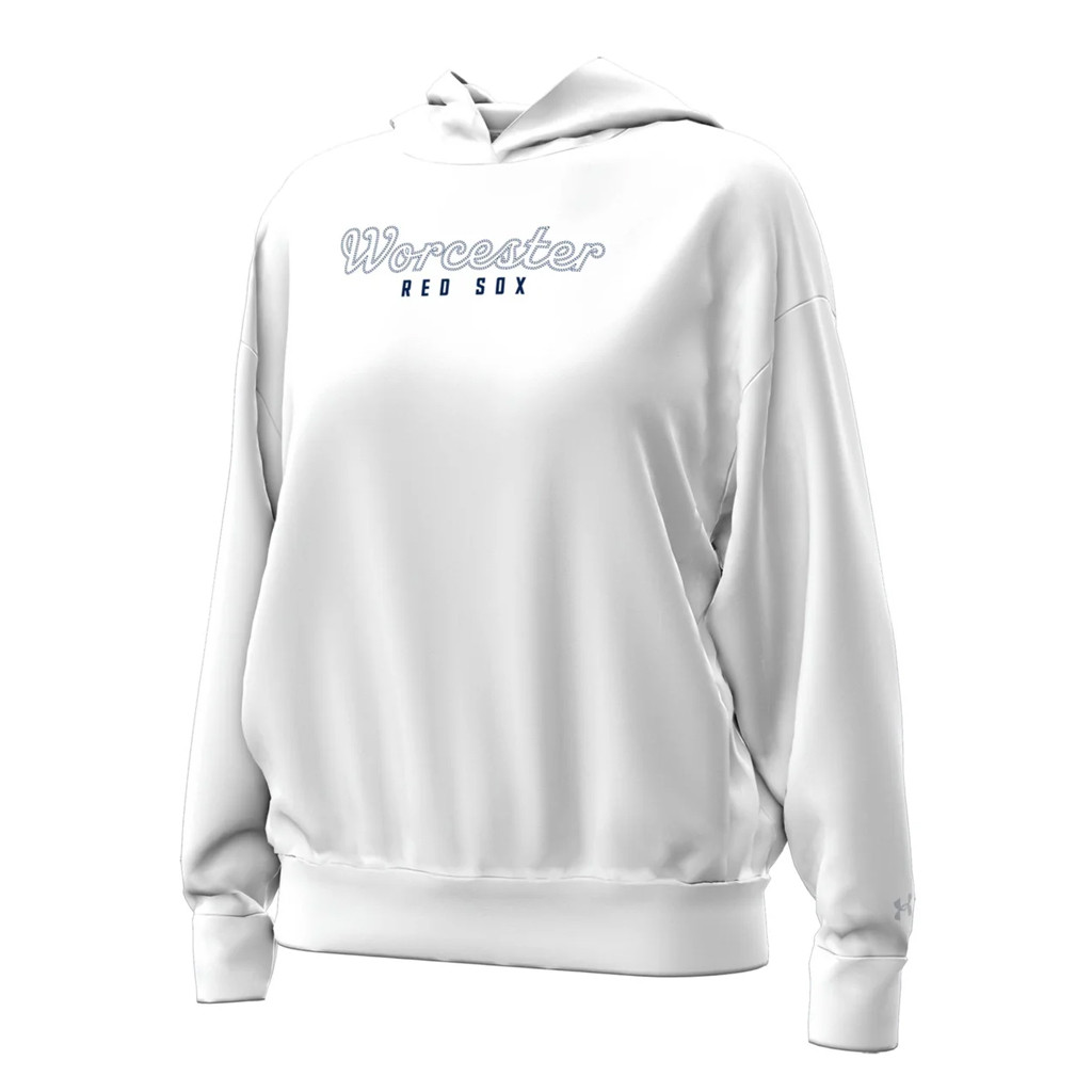Worcester Red Sox Merch 2026 Worcester Red Sox Under Armour White Icon Hoodie Baseball Fan Gear - Kdjoy