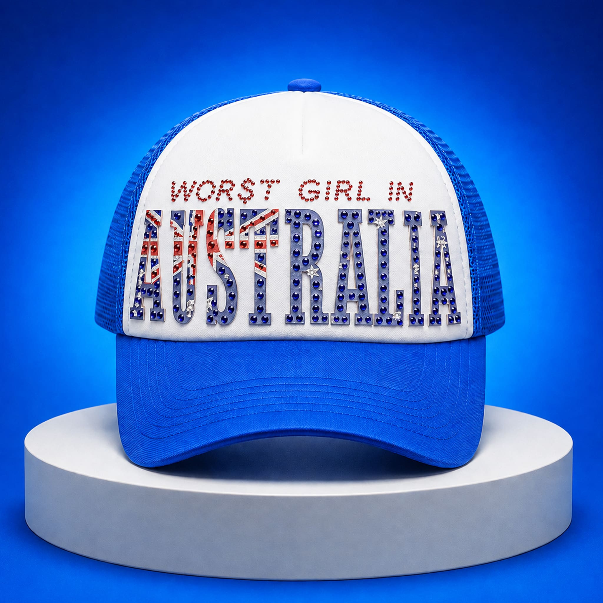 Worst Girl In Australia Trucker Hat Funny Australian Pride Cap Gifts For Her - Kdjoy