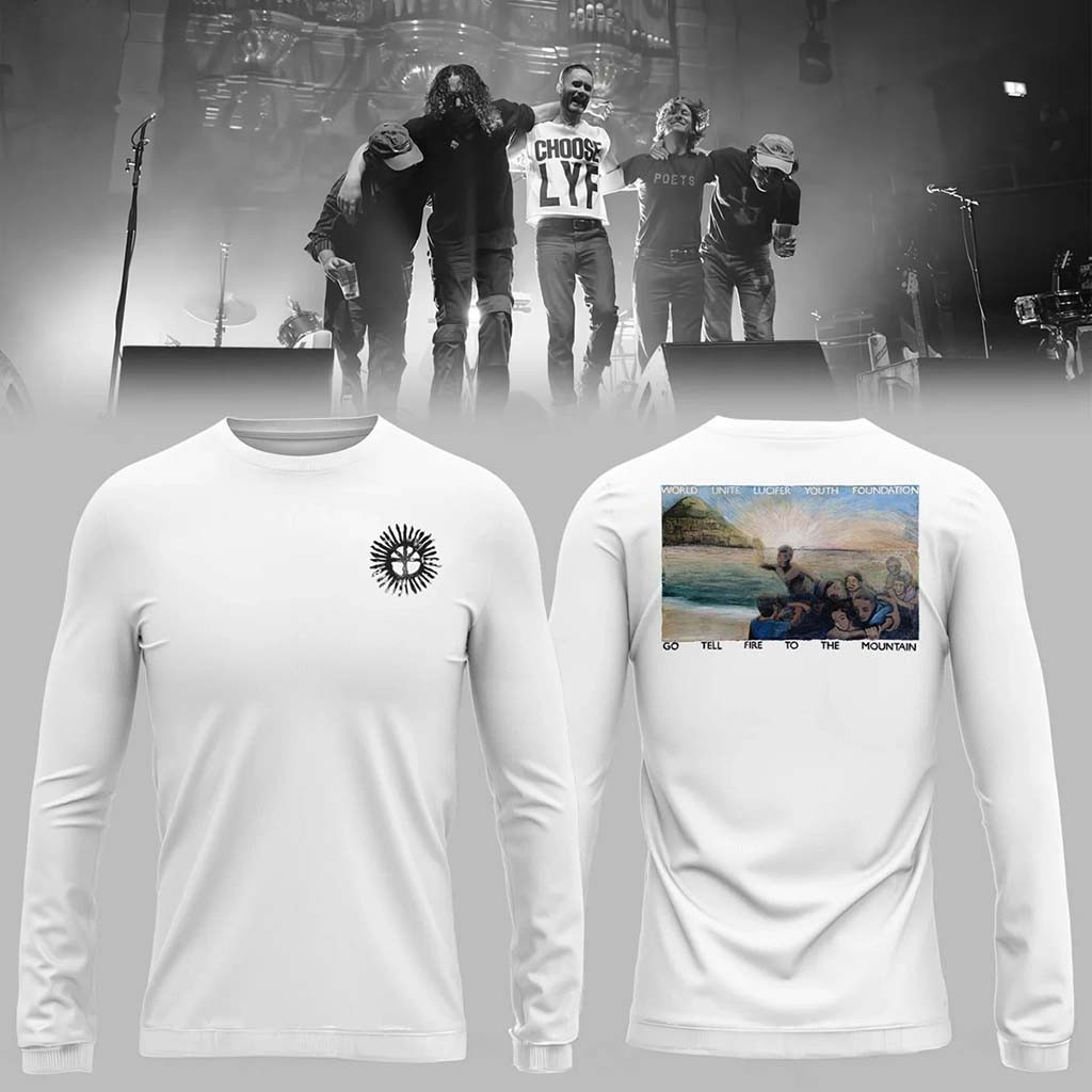 Wu Lyf Fifteen Years Later Long Sleeve T-Shirt Go Tell Fire To The Mountain Wu Lyf Merch White