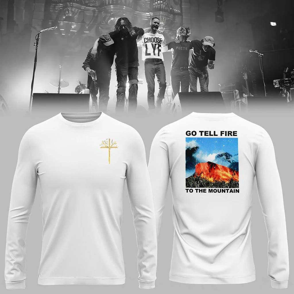 Wu Lyf Fifteen Years Later Long Sleeve T-Shirt White Go Tell Fire To The Mountain Wu Lyf Merch