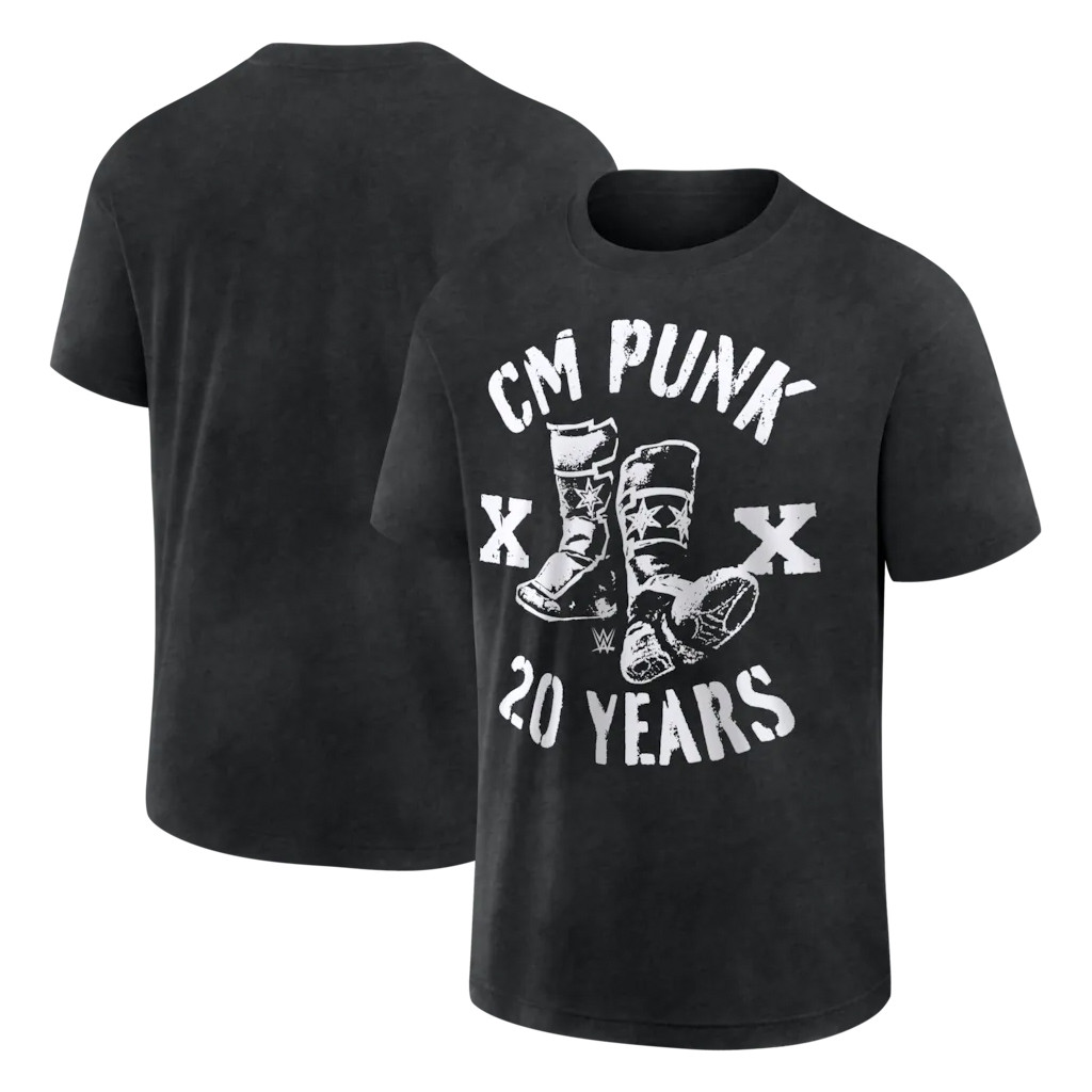 WWE Merch 2026 CM Punk 20 Years Boots T-Shirt CM Punk Merch Best Gift For Wrestling Fans - Kdjoy WWE Merch 2026 CM Punk 20 Years Boots T-Shirt CM Punk Merch Best Gift For Wrestling Fans - Kdjoy