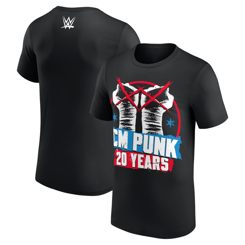 WWE Merch 2026 CM Punk 20 Years Fists T-Shirt CM Punk Merch Gift Ideas For Wrestling Fans - Kdjoy