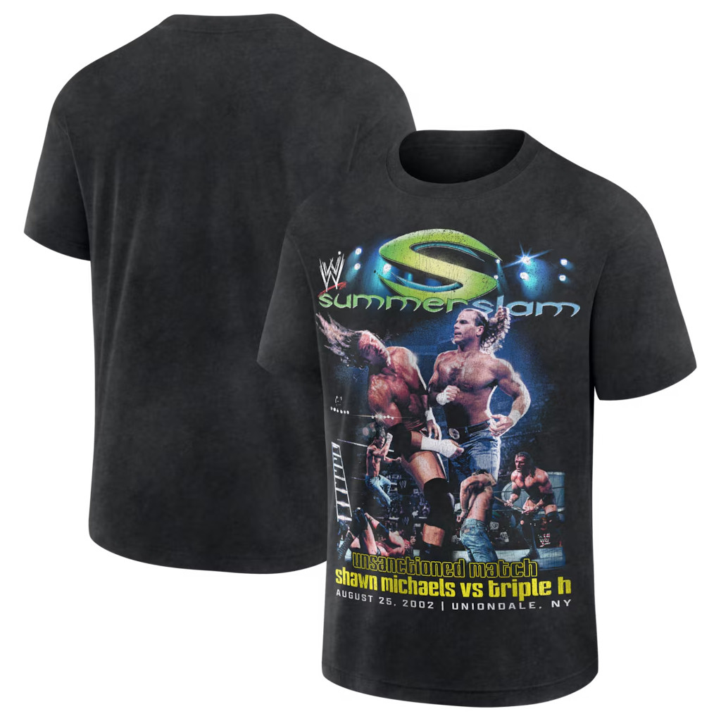 WWE Merch 2026 Shawn Michaels Vs Triple H Black WWE SummerSlam 2002 T-Shirt Gift For WWE Fans - Kdjoy