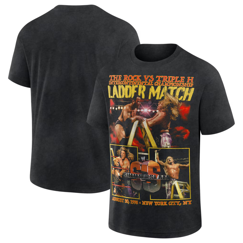 WWE Merch 2026 The Rock Vs Triple H Black WWE SummerSlam 1998 T-Shirt Present For Wrestling Fan - Kdjoy WWE Merch 2026 The Rock Vs Triple H Black WWE SummerSlam 1998 T-Shirt Present For Wrestling Fan - Kdjoy
