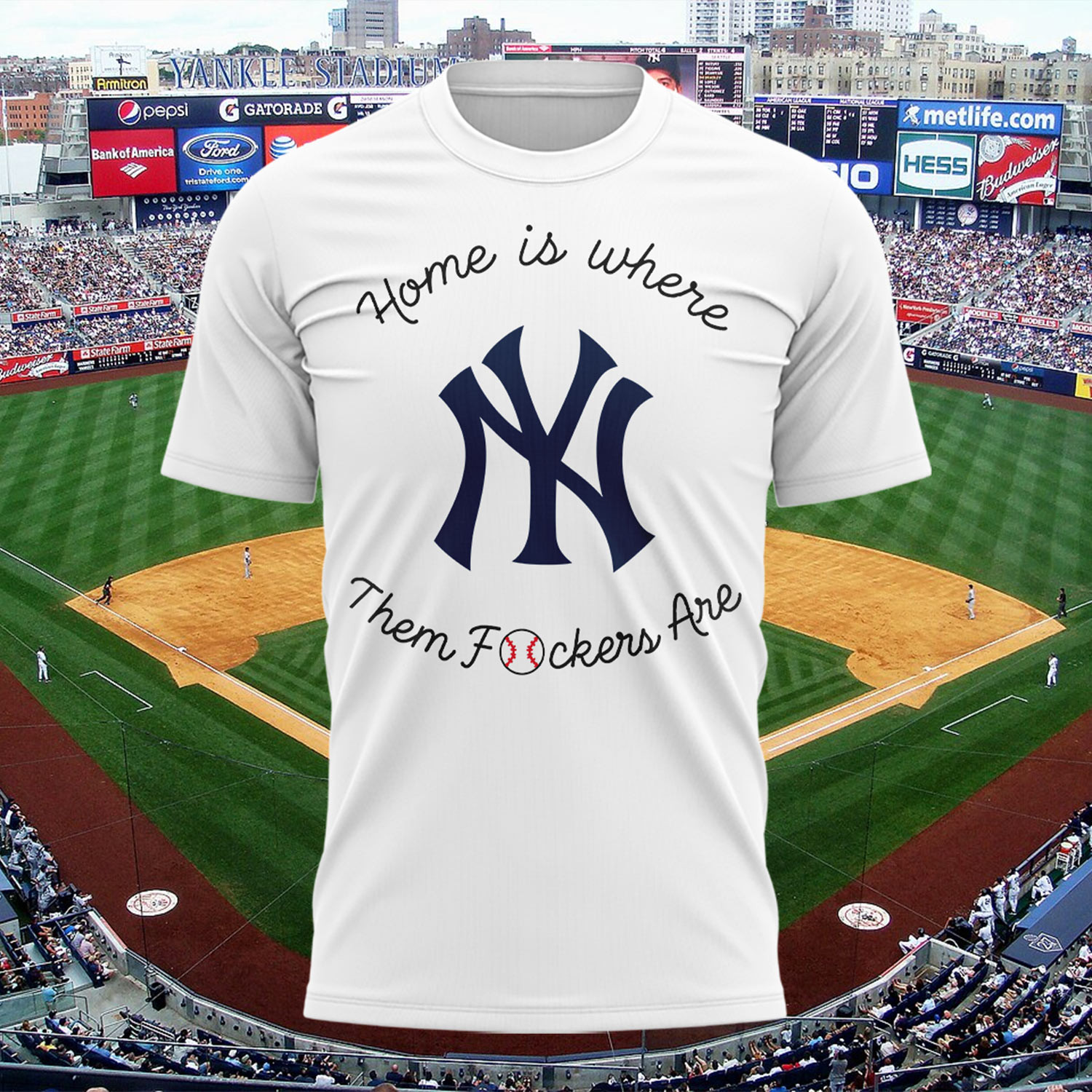 Yankees Home Is Where Them Fckers Are T-Shirt New York Yankees Merch Presents For Baseball Fans - Kdjoy