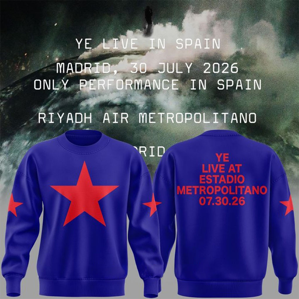 Ye Live Concert Tour Spain Madrid 2026 Sweatshirt Kanye West Merch Gift For Rap Lovers - Kdjoy Ye Live Concert Tour Spain Madrid 2026 Sweatshirt Kanye West Merch Gift For Rap Lovers - Kdjoy