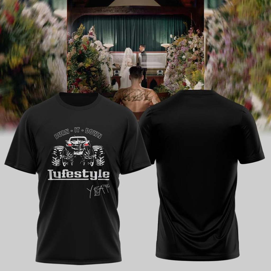 Yeat ADL Live Lyfe Tour 2026 Signed T-Shirt Burn It Down Shirt Yeat Merch Gifts For Rapper Fans - Kdjoy