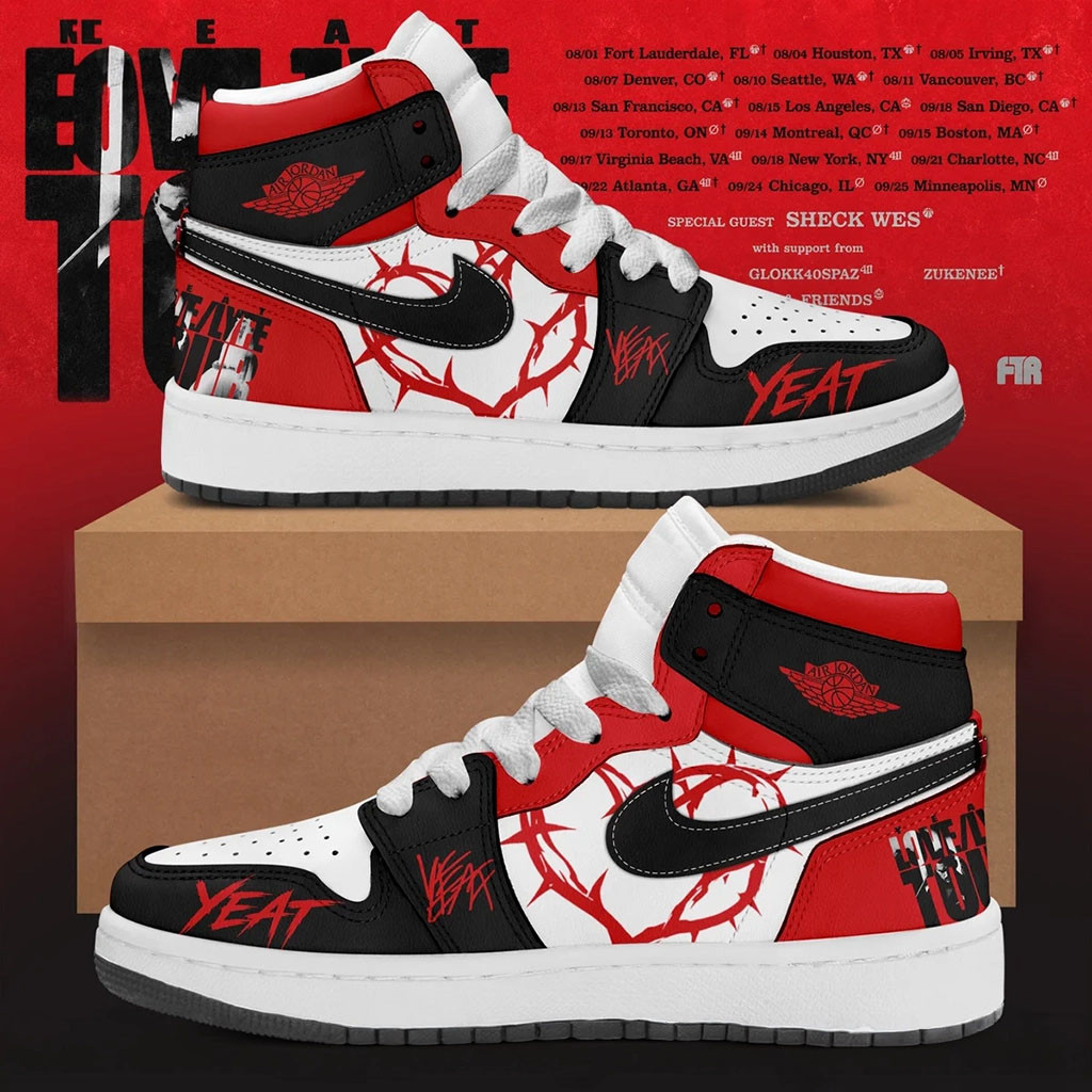 Yeat LoveLyfe Tour 2026 Shoes Sneakers Yeat Merch Best Gift For Rapper Fans - Kdjoy