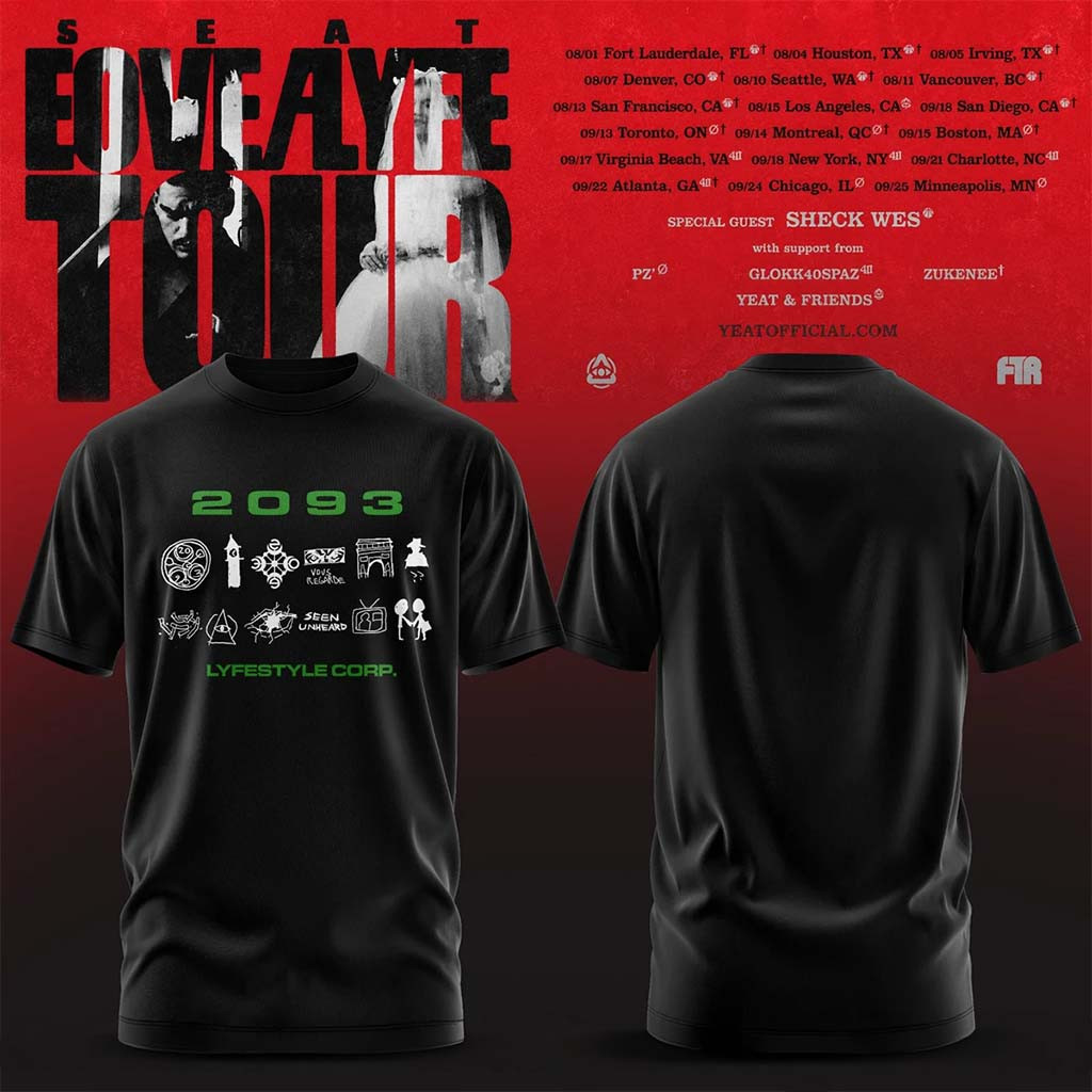 Yeat Lovelyfe Tour T-Shirt 2093 Lyfestyle Corp Shirt Black Yeat Merch Gift Ideas For Rap Fans - Kdjoy Yeat Lovelyfe Tour T-Shirt 2093 Lyfestyle Corp Shirt Black Yeat Merch Gift Ideas For Rap Fans - Kdjoy