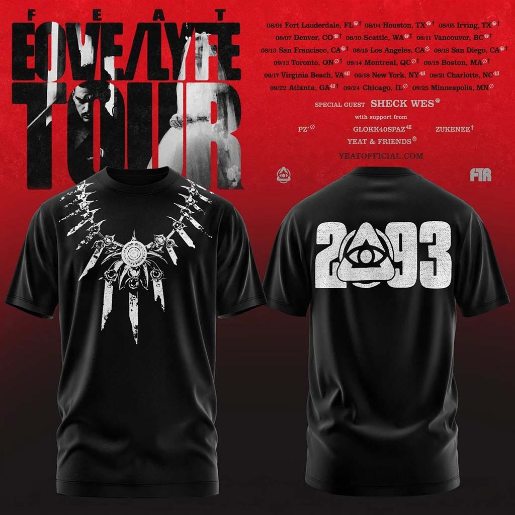 Yeat Lovelyfe Tour T-Shirt Black 2093 Shirt Yeat Merch Presents For Hip Hop Lovers - Kdjoy