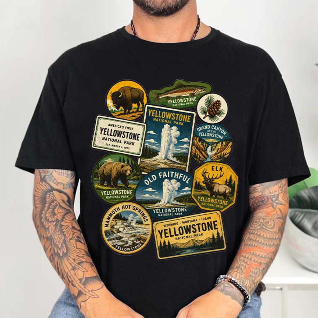 Yellowstone National Park Vintage Retro 90s T-Shirt Outdoor Enthusiast Shirt Gift For Fathers - Kdjoy Yellowstone National Park Vintage Retro 90s T-Shirt Outdoor Enthusiast Shirt Gift For Fathers - Kdjoy