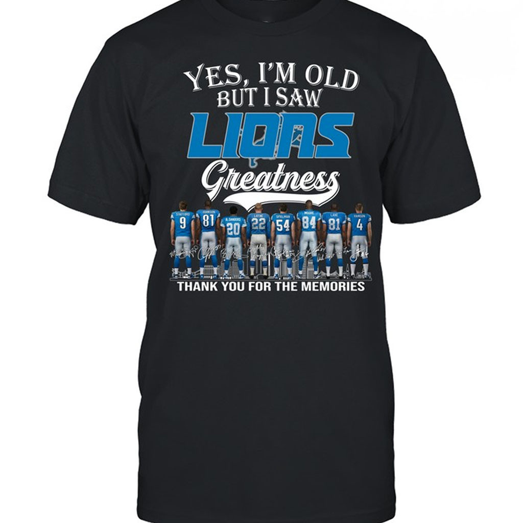 Yes I'm Old But I Saw Detroit Lions Greatness T-Shirt Legends Signed Detroit Lions Merch - Kdjoy
