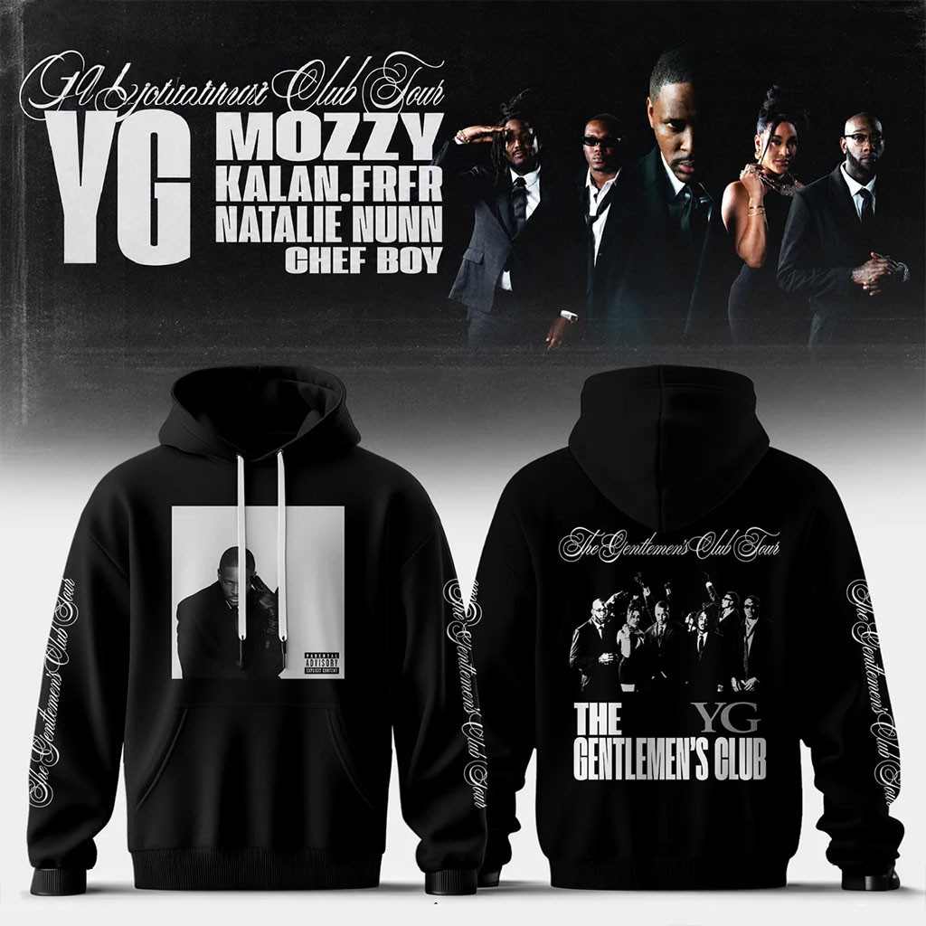YG Merch The Gentlemen's Club Tour 2026 Hoodie Black Gifts For Rap Fans - Kdjoy