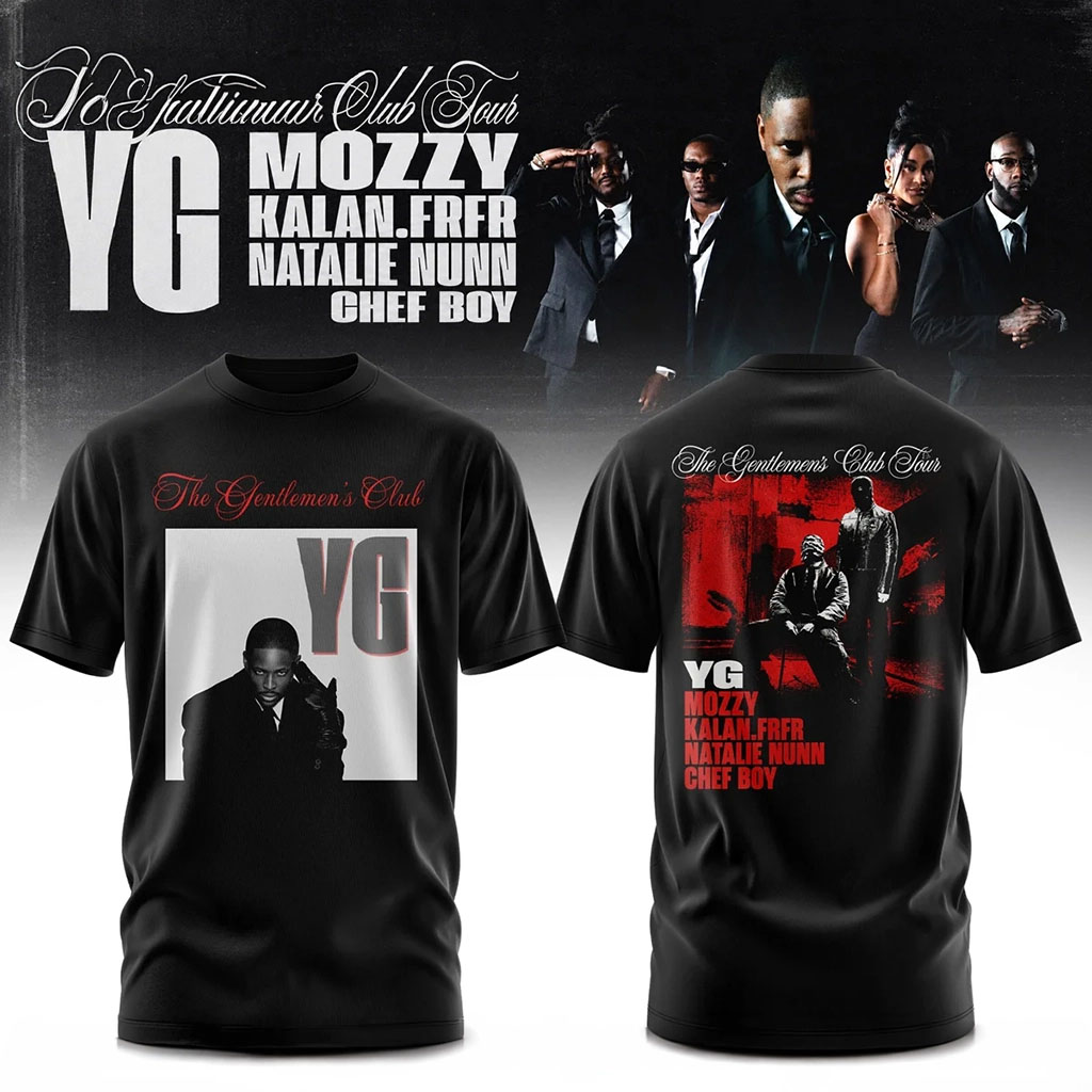 YG Merch The Gentlemen's Club Tour 2026 T-Shirt Black Presents For Rap Fans - Kdjoy
