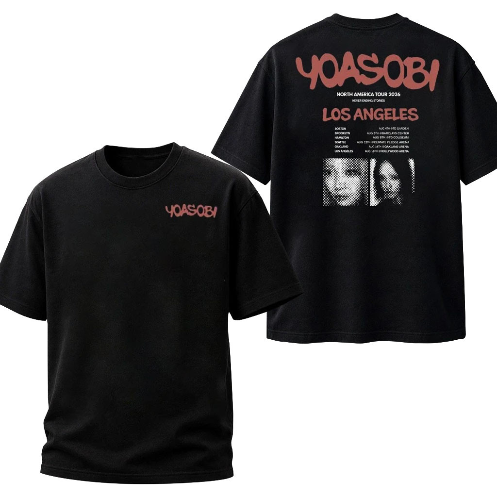 Yoasobi Merch 2026 Yoasobi Los Angeles Event T-Shirt North America Tour 2026 Tour Dates Tee - Kdjoy