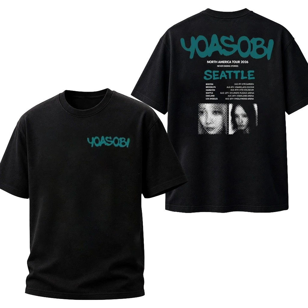 Yoasobi Merch 2026 Yoasobi Seattle Event T-Shirt North America Tour 2026 Tour Dates Fan Apparel - Kdjoy Yoasobi Merch 2026 Yoasobi Seattle Event T-Shirt North America Tour 2026 Tour Dates Fan Apparel - Kdjoy