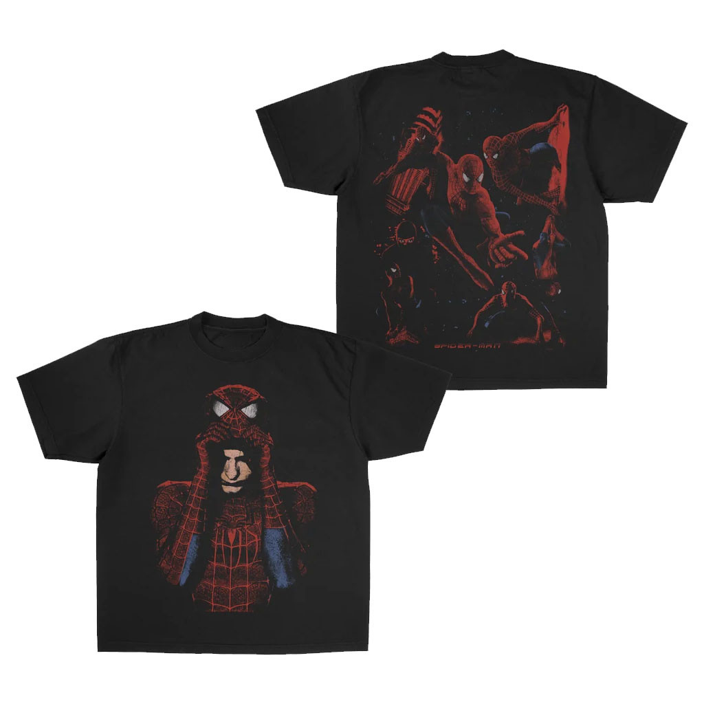 Younger You Merch 2026 Spider Man Mask On T-Shirt Black Present For Superhero Fans