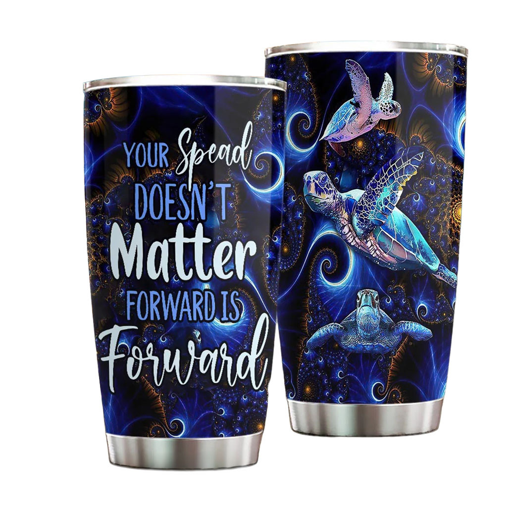 Your Speed Doesn't Matter Forward Is Forward Tumbler Gift Ideas For Turtle Lovers
