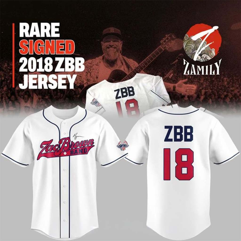 Zac Brown Band Baseball Jersey #18 ZBB Jersey Zac Brown Band Merch Gift For Husband - Kdjoy