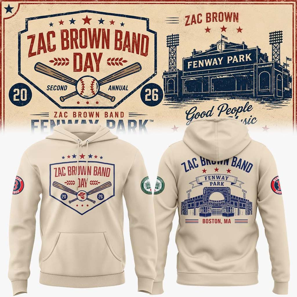 Zac Brown Band Love and Fear Tour 2026 in Fenway Park Hoodie Zac Brown Merch Gift For Son Zac Brown Band Love and Fear Tour 2026 in Fenway Park Hoodie Zac Brown Merch Gift For Son