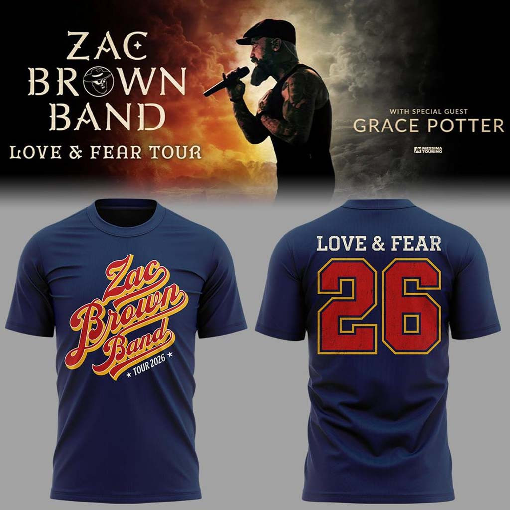 Zac Brown Band Love and Fear Tour 2026 in Fenway Park T-Shirt Navy Zac Brown Merch Dad Gifts Zac Brown Band Love and Fear Tour 2026 in Fenway Park T-Shirt Navy Zac Brown Merch Dad Gifts
