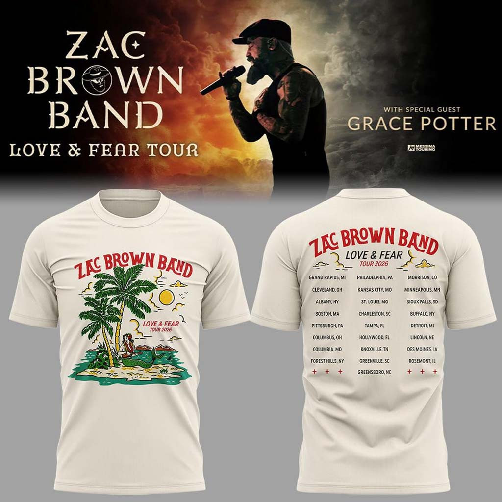 Zac Brown Band Love and Fear Tour 2026 in Fenway Park T-Shirt Zac Brown Merchandise Fan Gear Zac Brown Band Love and Fear Tour 2026 in Fenway Park T-Shirt Zac Brown Merchandise Fan Gear