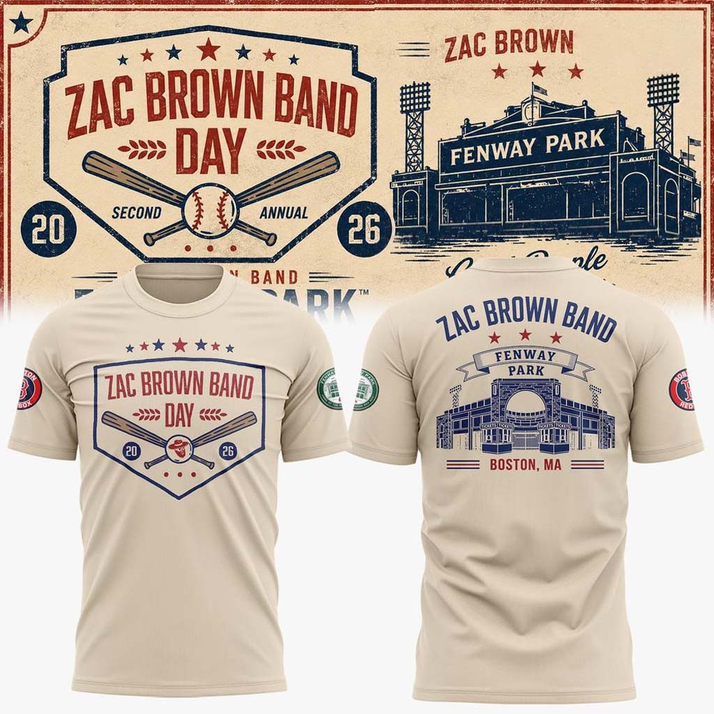 Zac Brown Band x Boston Red Sox Merch Love and Fear Tour 2026 T-Shirt Gifts For Baseball Lovers Zac Brown Band x Boston Red Sox Merch Love and Fear Tour 2026 T-Shirt Gifts For Baseball Lovers