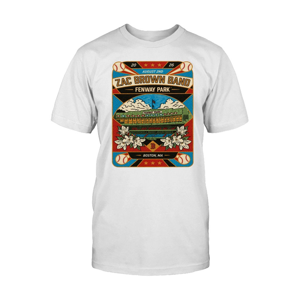 Zac Brown Merch 2026 Zac Brown Band Fenway Park 2026 Boston MA T-Shirt Gift For Music Lovers - Kdjoy
